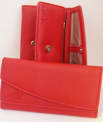 کیف پول چرم زنانه-قرمز