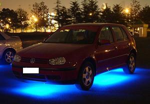 دو عدد لامپ 45 سانت نورپردازی کف اتومبیل به رنگ آبی